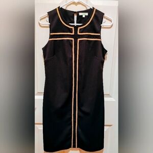 Jade Black and Gold  Sleeveless Crew Neck Dress For Women. Size Smal